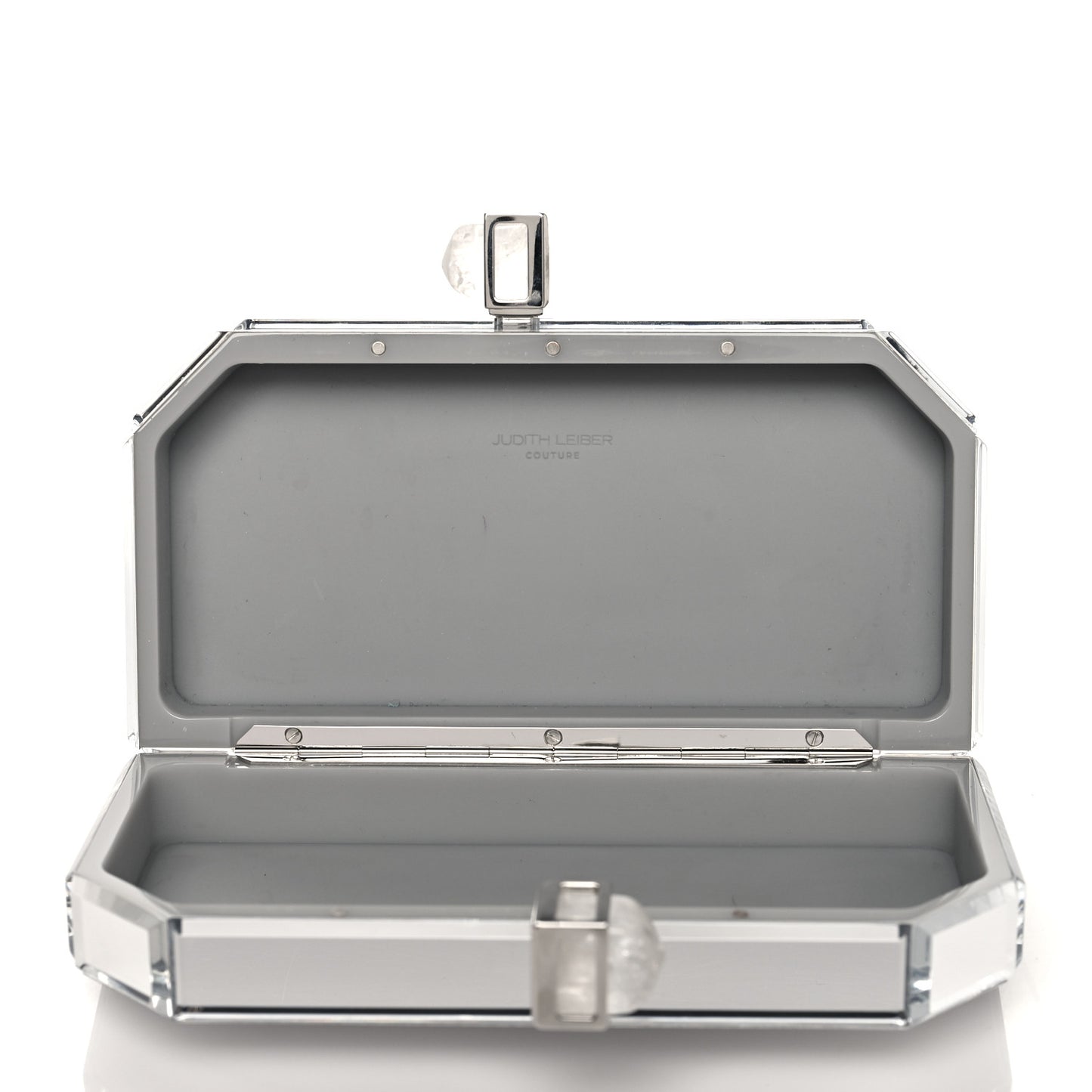 Acrylic Faceted Box Clutch Silver