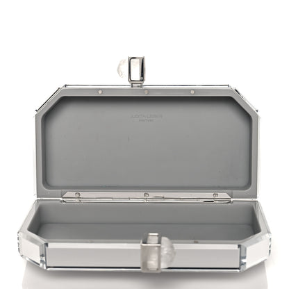 Judith Leiber Acrylic Faceted Box Clutch Silver 5 of 10