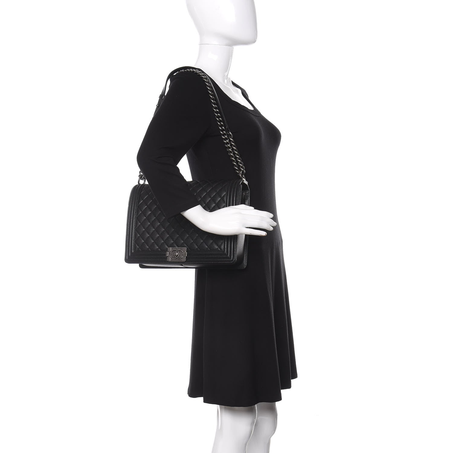 Chanel Caviar Quilted Large Boy Flap Black 3 of 12