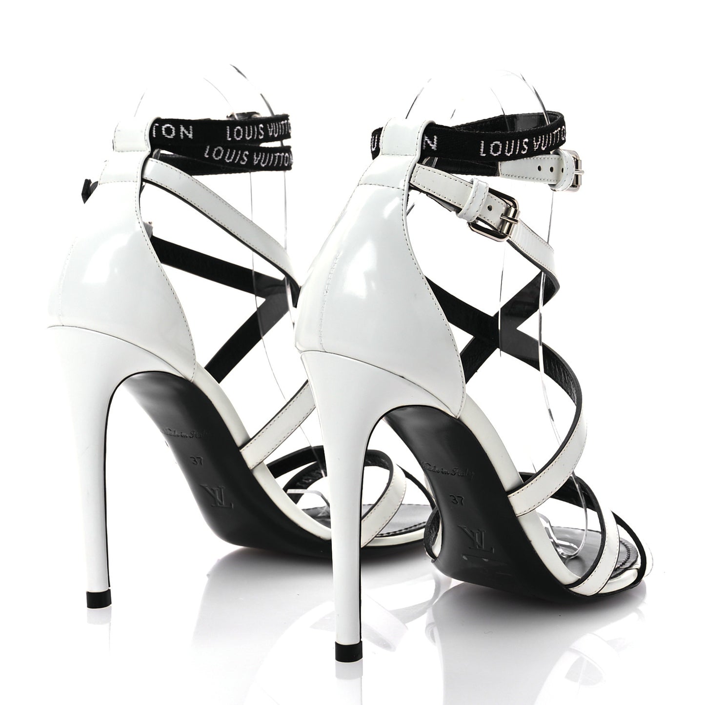 Patent Call Back Sandals 37 White
