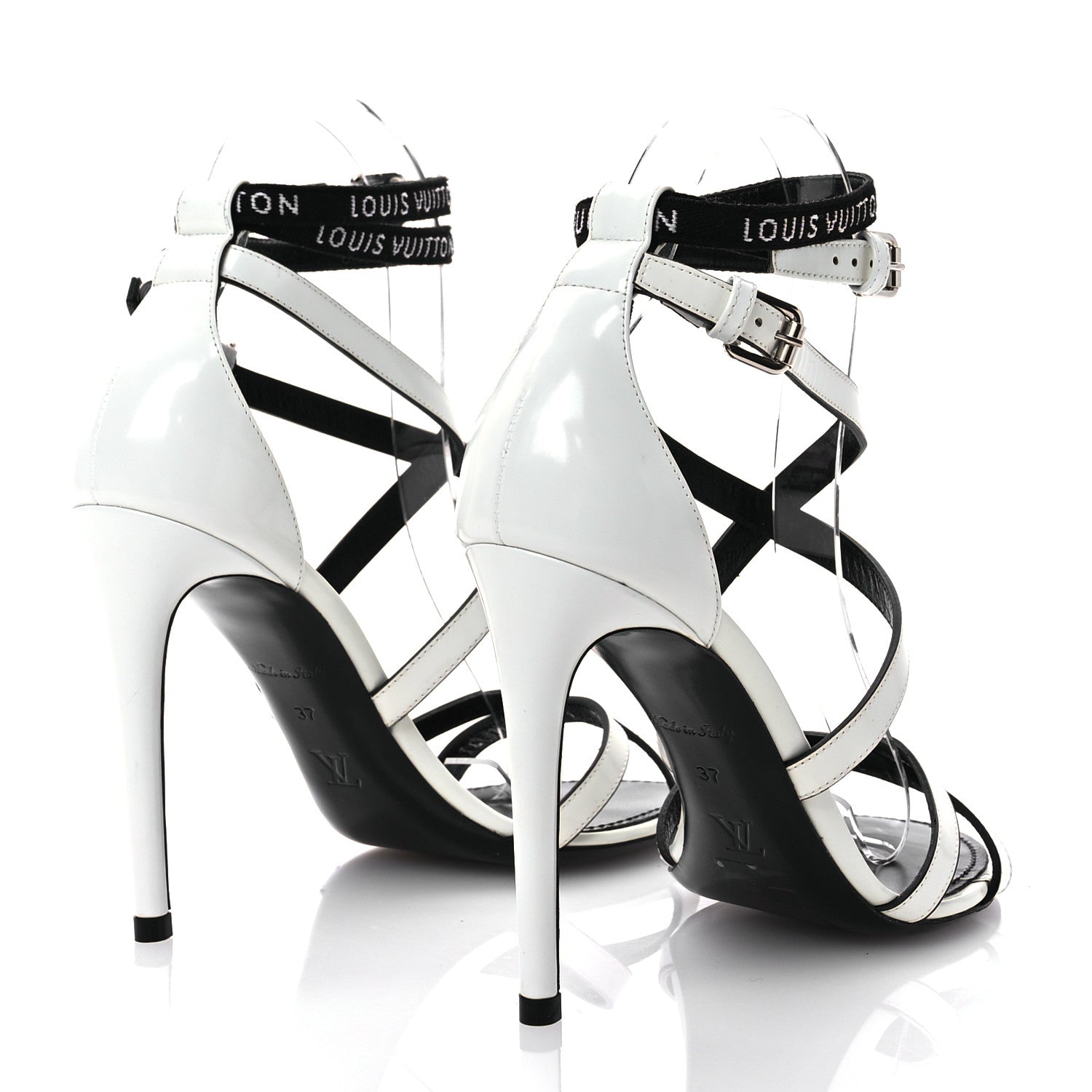 Louis Vuitton Patent Call Back Sandals 37 White 4 of 8