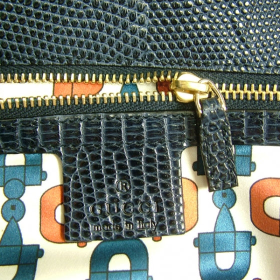 Mink Fur Large Horsebit Chain Hobo Navy