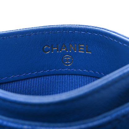 Chanel Caviar Quilted Studded CC Card Holder Dark Blue 5 of 8
