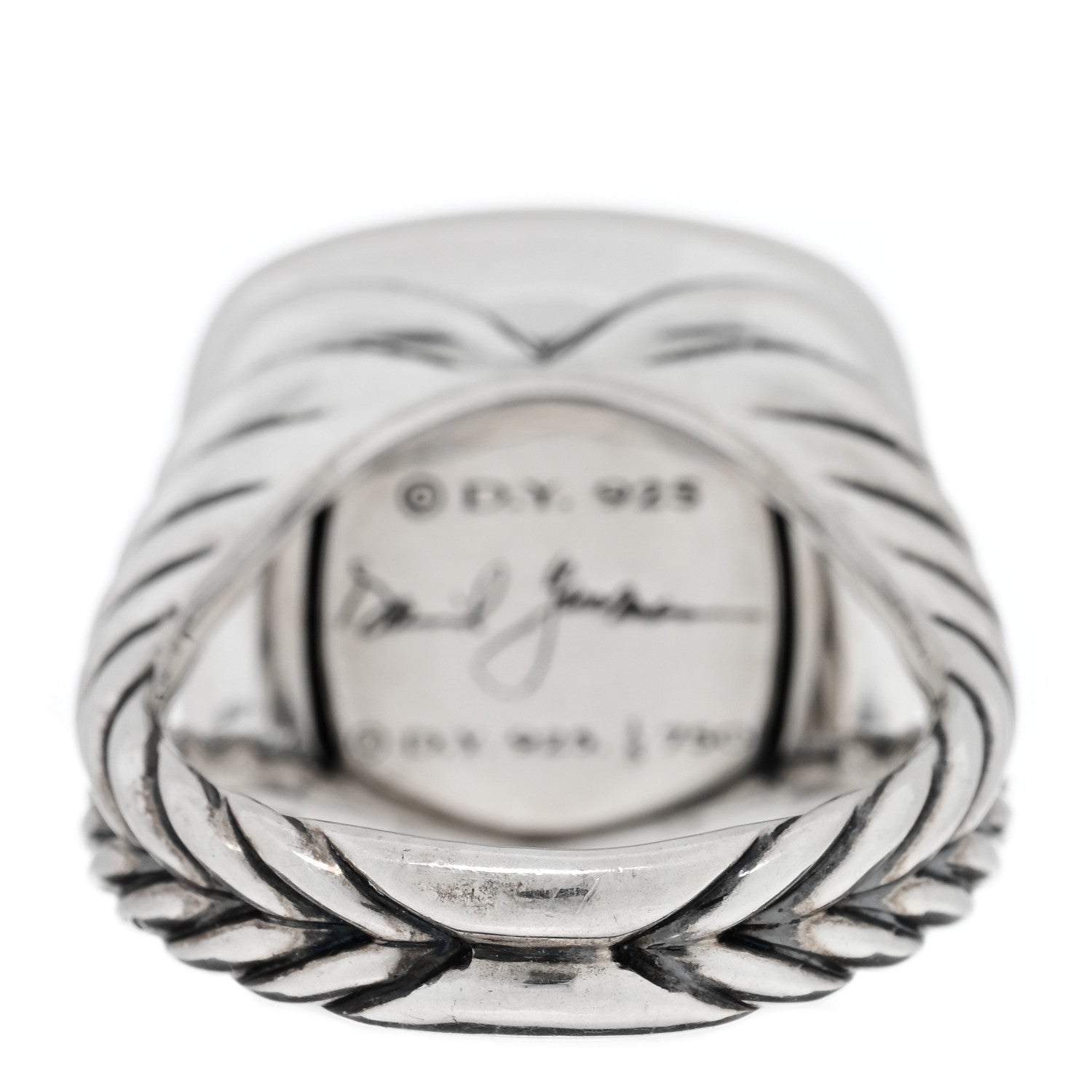 David Yurman Sterling Silver 18K Yellow Gold Diamond 14mm Albion Statement Ring 54 7 3 of 4