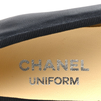 Chanel Lambskin Cap Toe CC Uniform Ballerina Flats 38.5 Black 38.5 Black 8 of 9