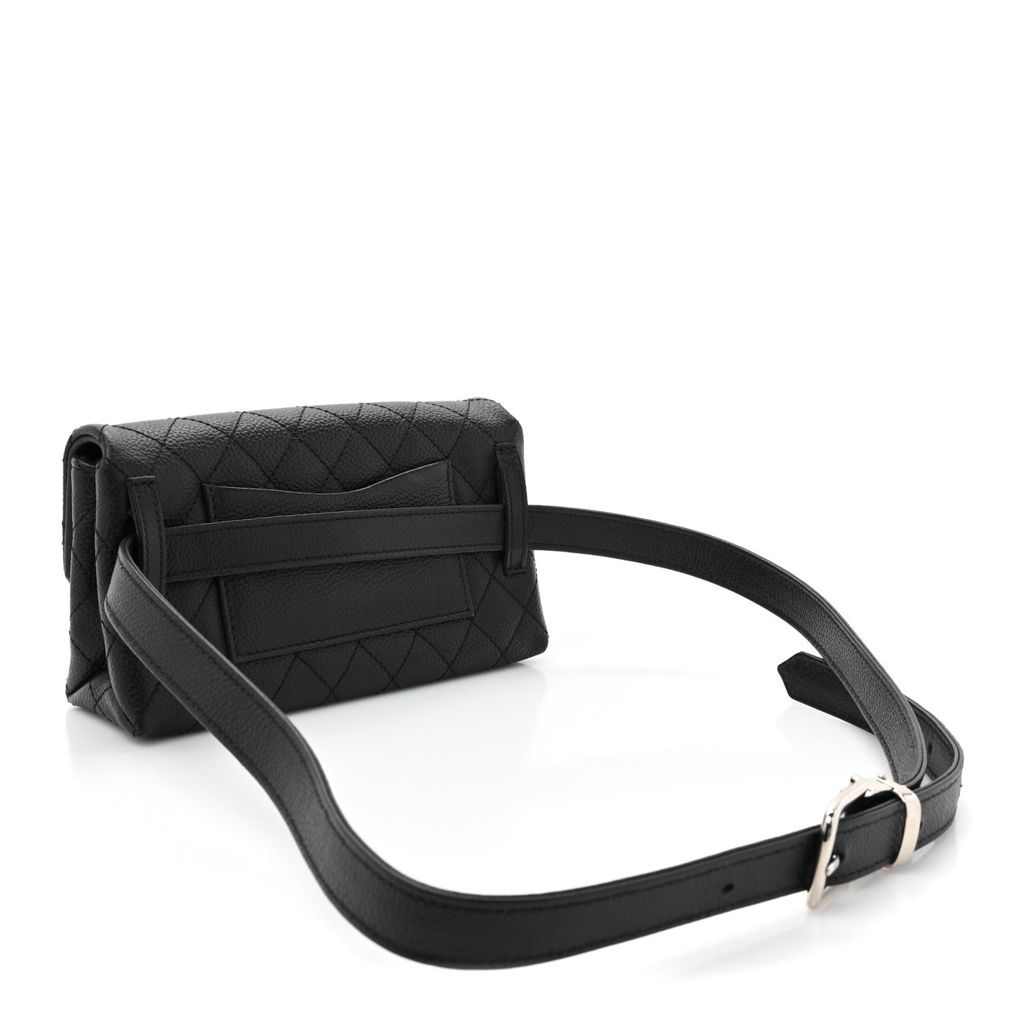 Grained Calfskin Quilted 2.55 Reissue Flap Belt Bag Clutch Black