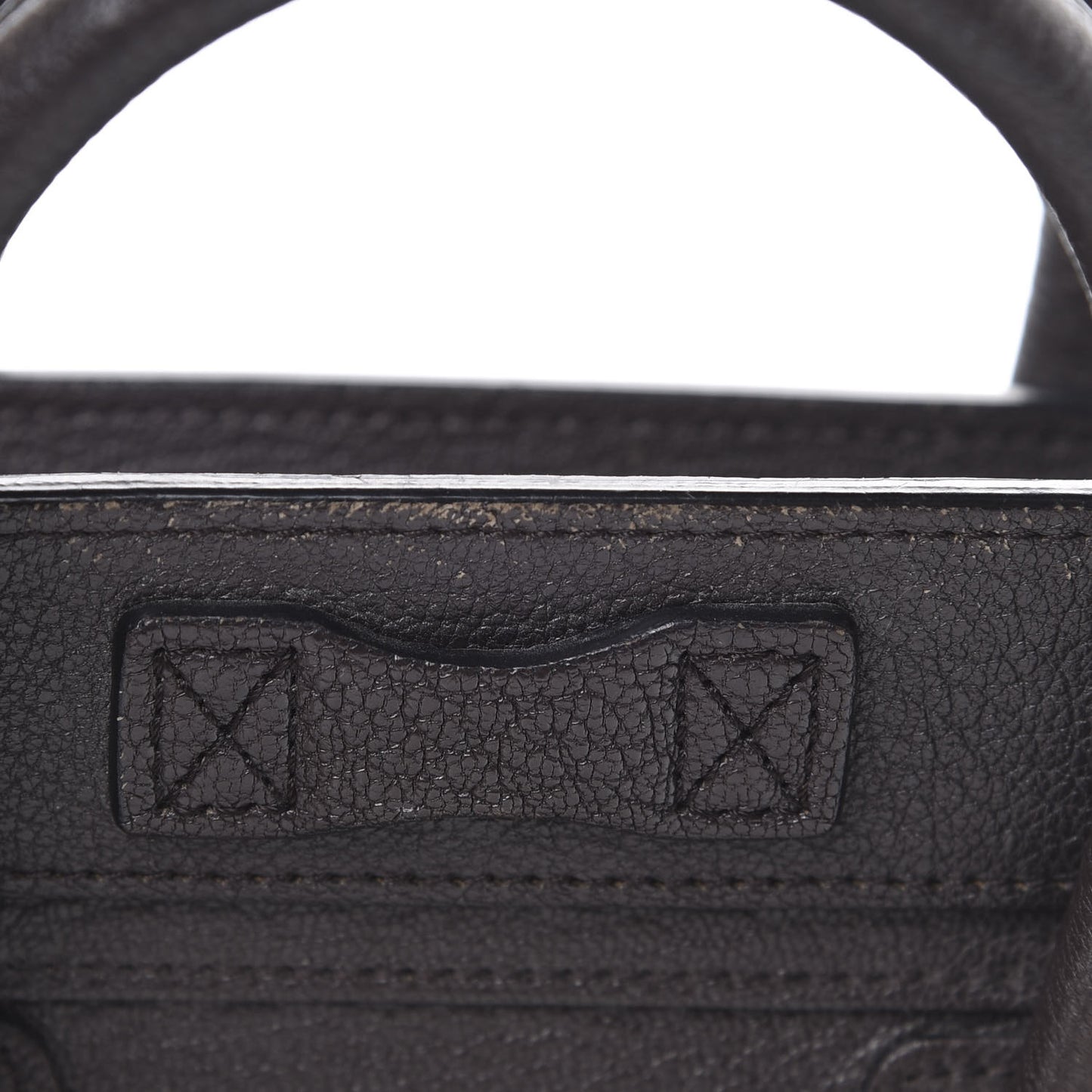 Drummed Calfskin Nano Luggage Brown