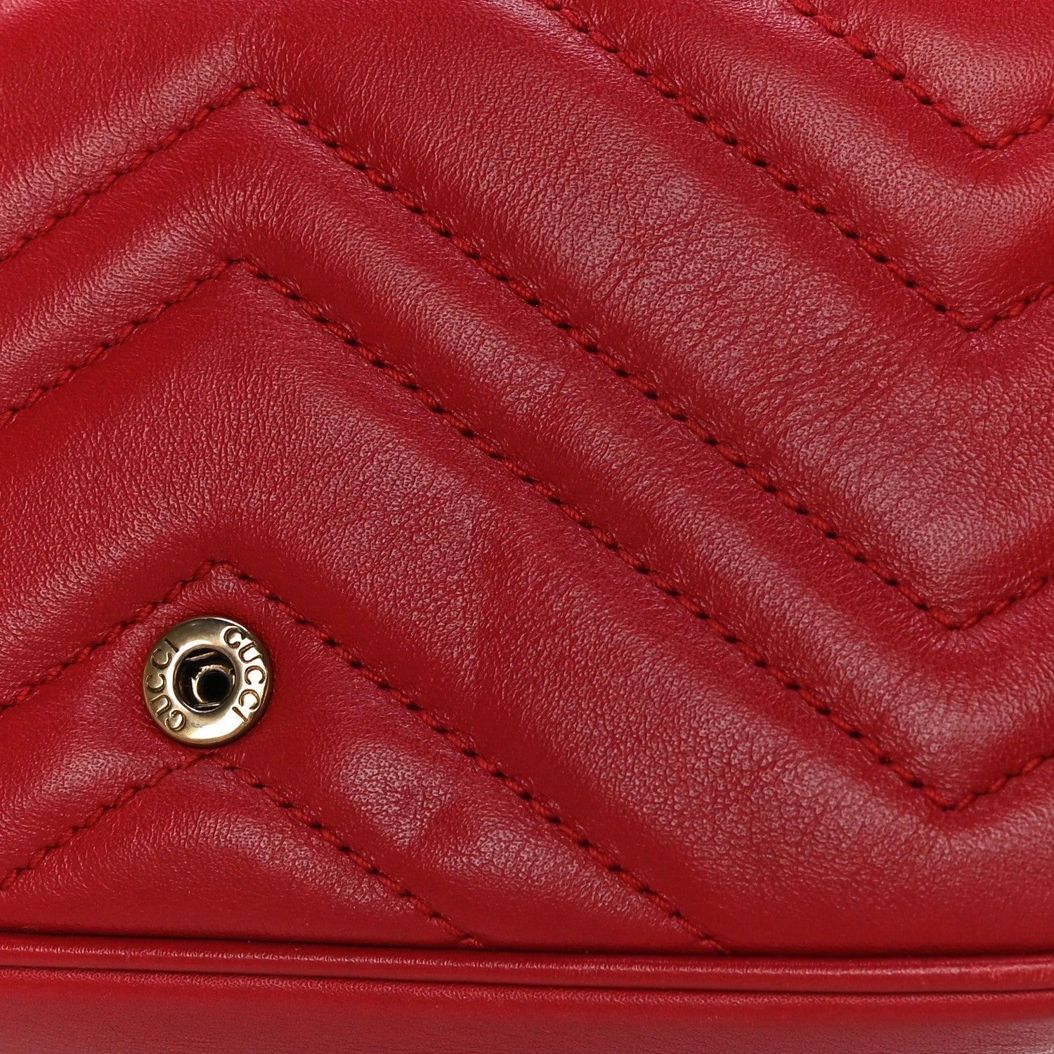 Gucci Calfskin Matelasse Super Mini GG Marmont Shoulder Bag Hibiscus Red 16 of 16