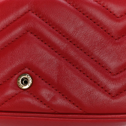 Gucci Calfskin Matelasse Super Mini GG Marmont Shoulder Bag Hibiscus Red 16 of 16