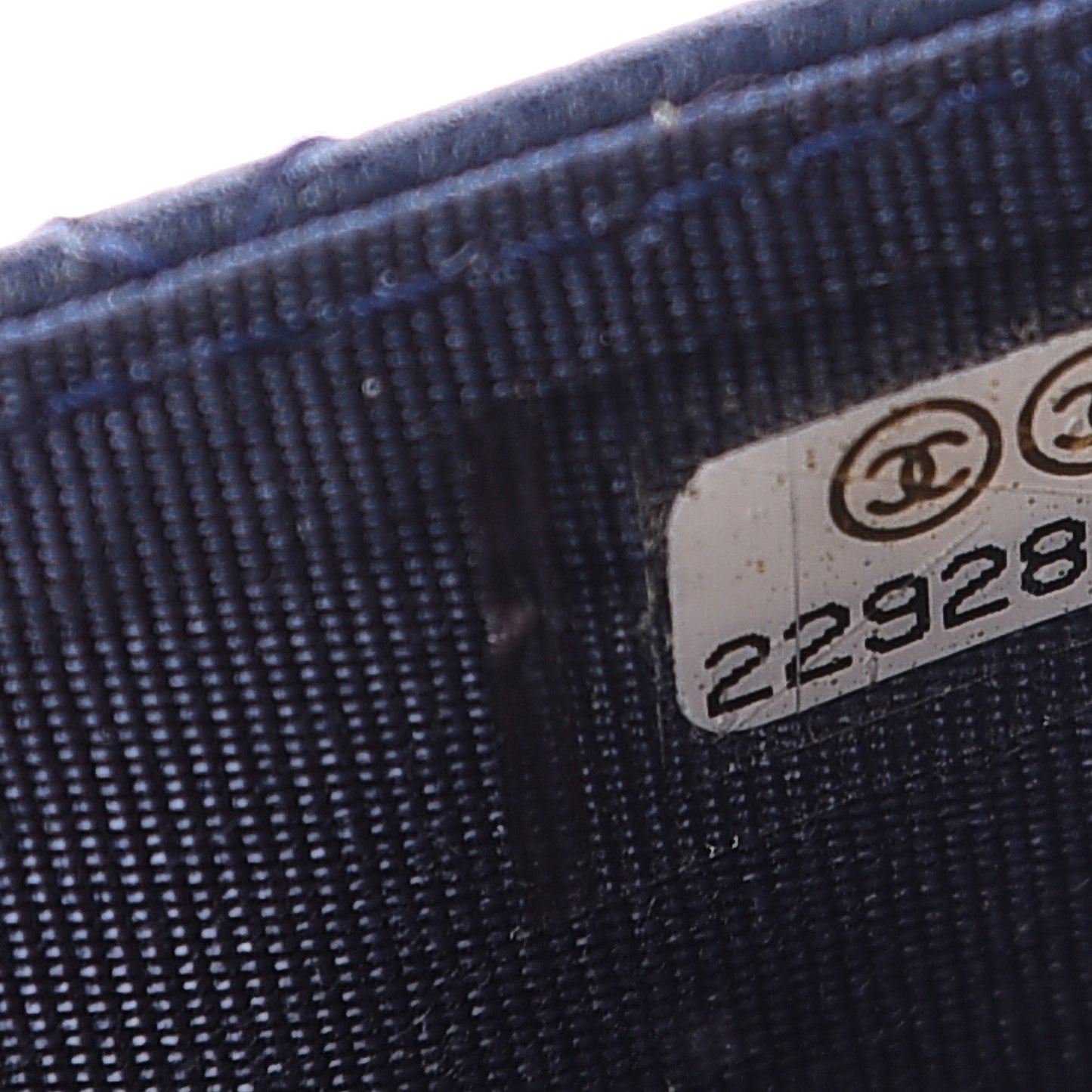Calfskin Quilted Boy Flap Card Holder Navy