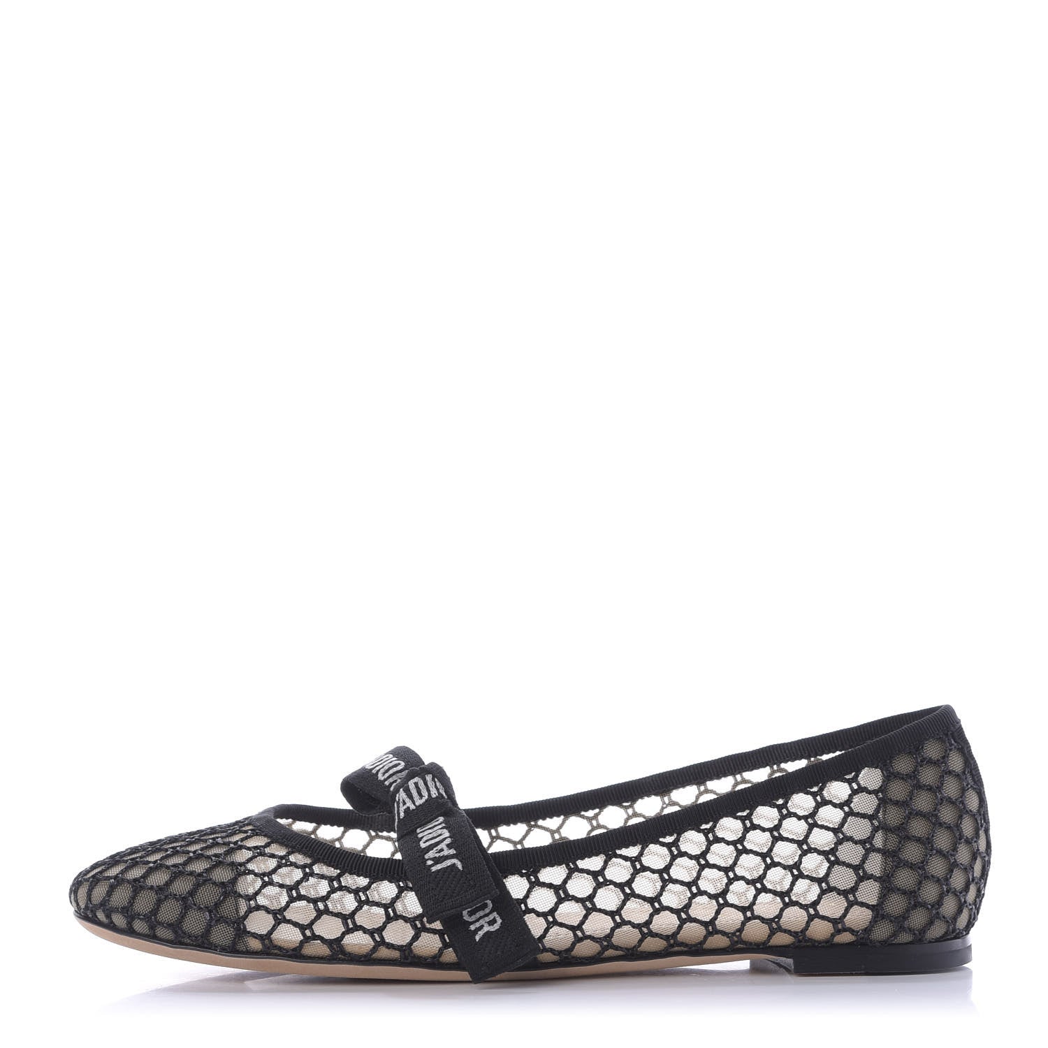 Christian Dior Resille Ribbon Miss J'Adior Ballet Flat 38 Black 1 of 10