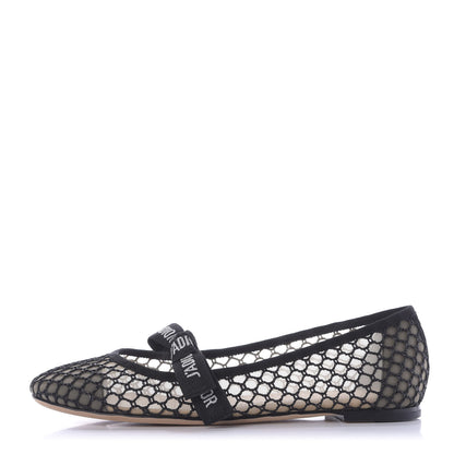 Christian Dior Resille Ribbon Miss J'Adior Ballet Flat 38 Black 1 of 10