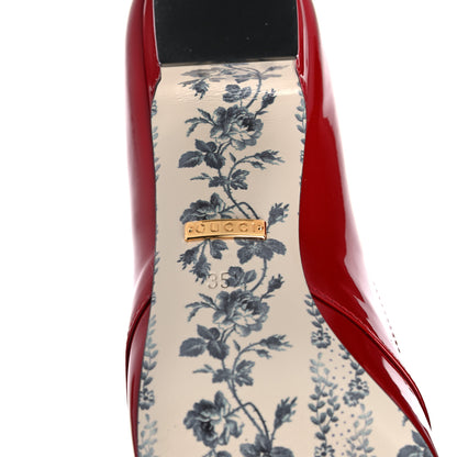 Gucci Vernice GG Victoire 55mm Loafer Pumps 35.5 Hibiscus Red 6 of 11