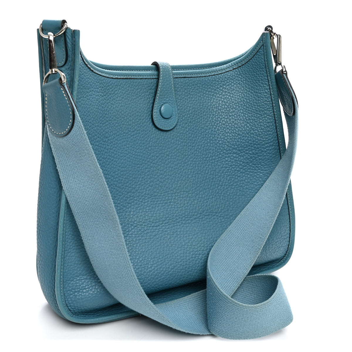 Hermes Taurillon Clemence Evelyne PM Blue Jean 3 of 11
