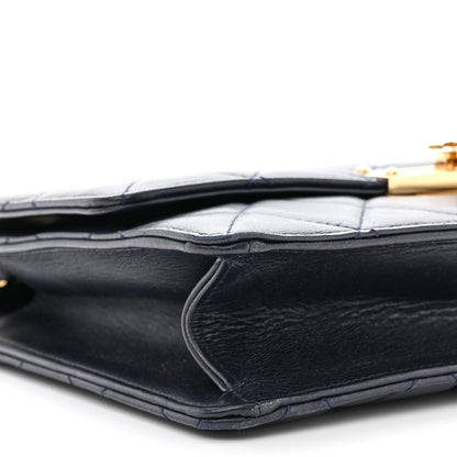 Chanel Lambskin Quilted Large Golden Class Flap Navy 9 of 12