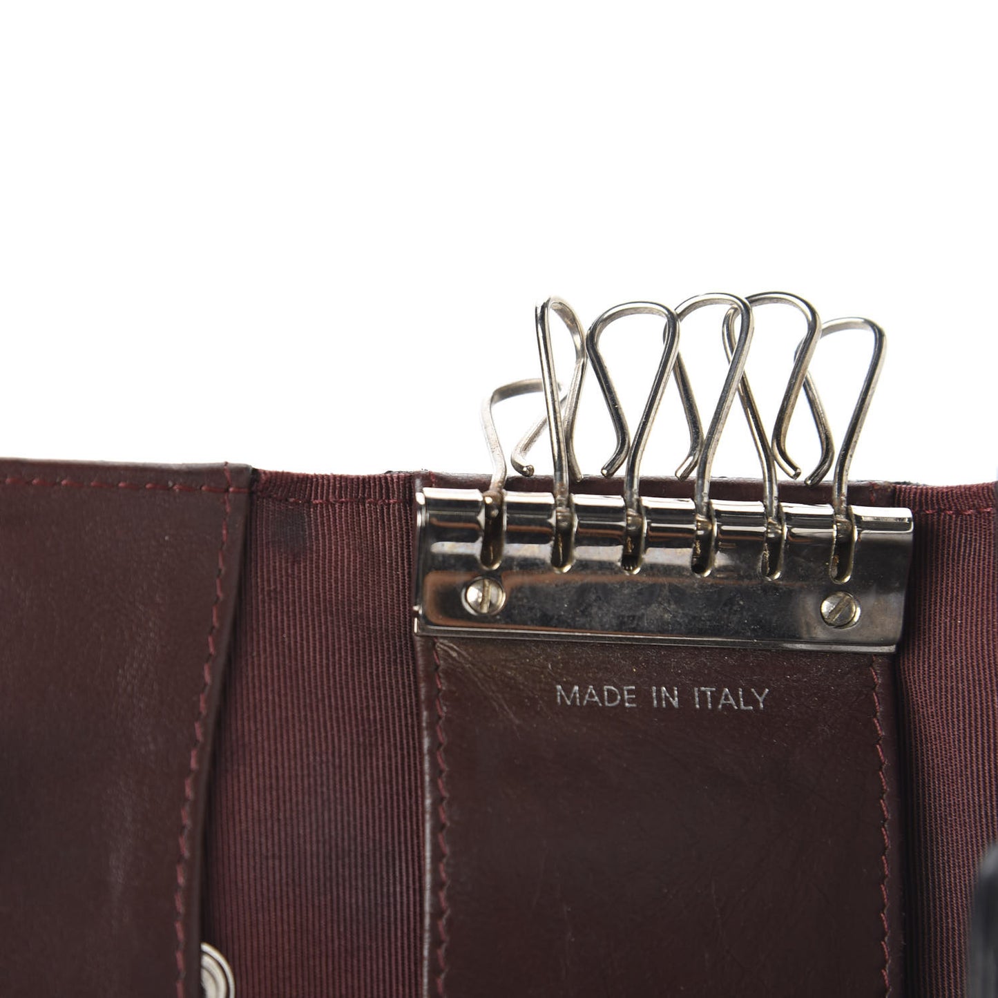 Lambskin Quilted 6 Key Holder Black
