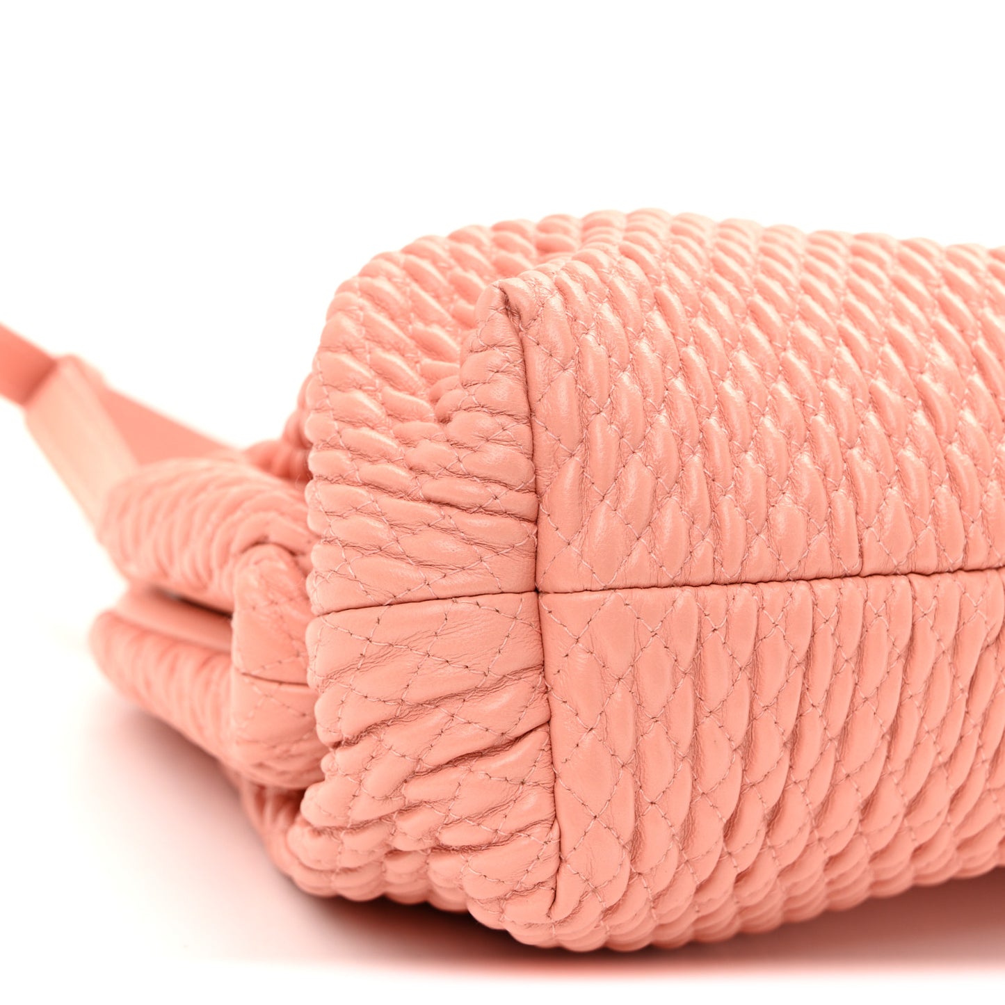 Lambskin Knit Small The Point Triangle Bag Peachy