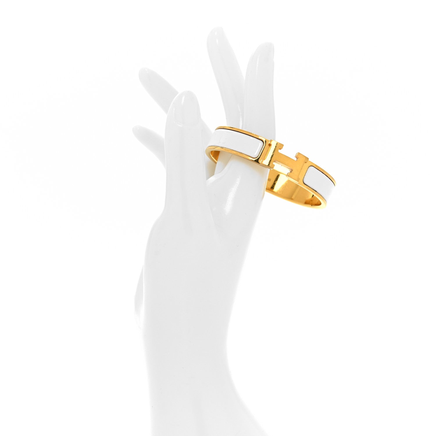 Hermes Enamel Narrow Clic Clac H Bracelet PM White 2 of 6