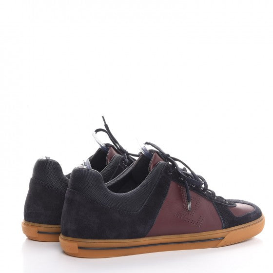 Suede Calfskin Dream On Low Top Sneakers 11 Blue Burgundy