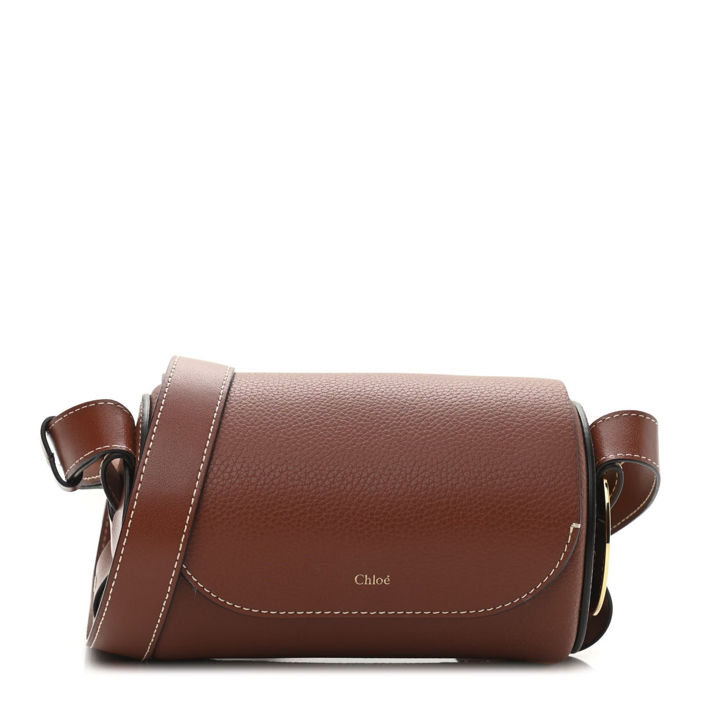 Small Grain Smooth Calfskin Mini Darryl Crossbody Sepia Brown