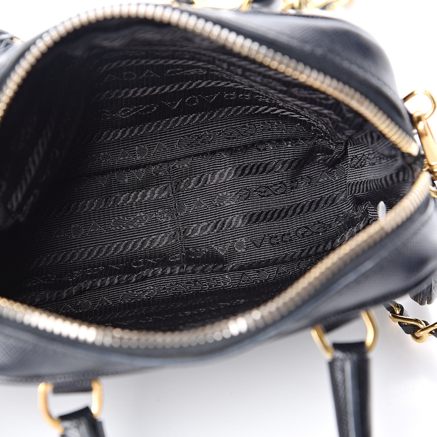 Prada Saffiano Lux Mini Top Handle Crossbody Bag Black 5 of 10