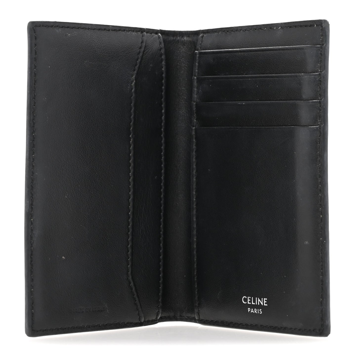 Triomphe Canvas Vertical Card Holder Black White