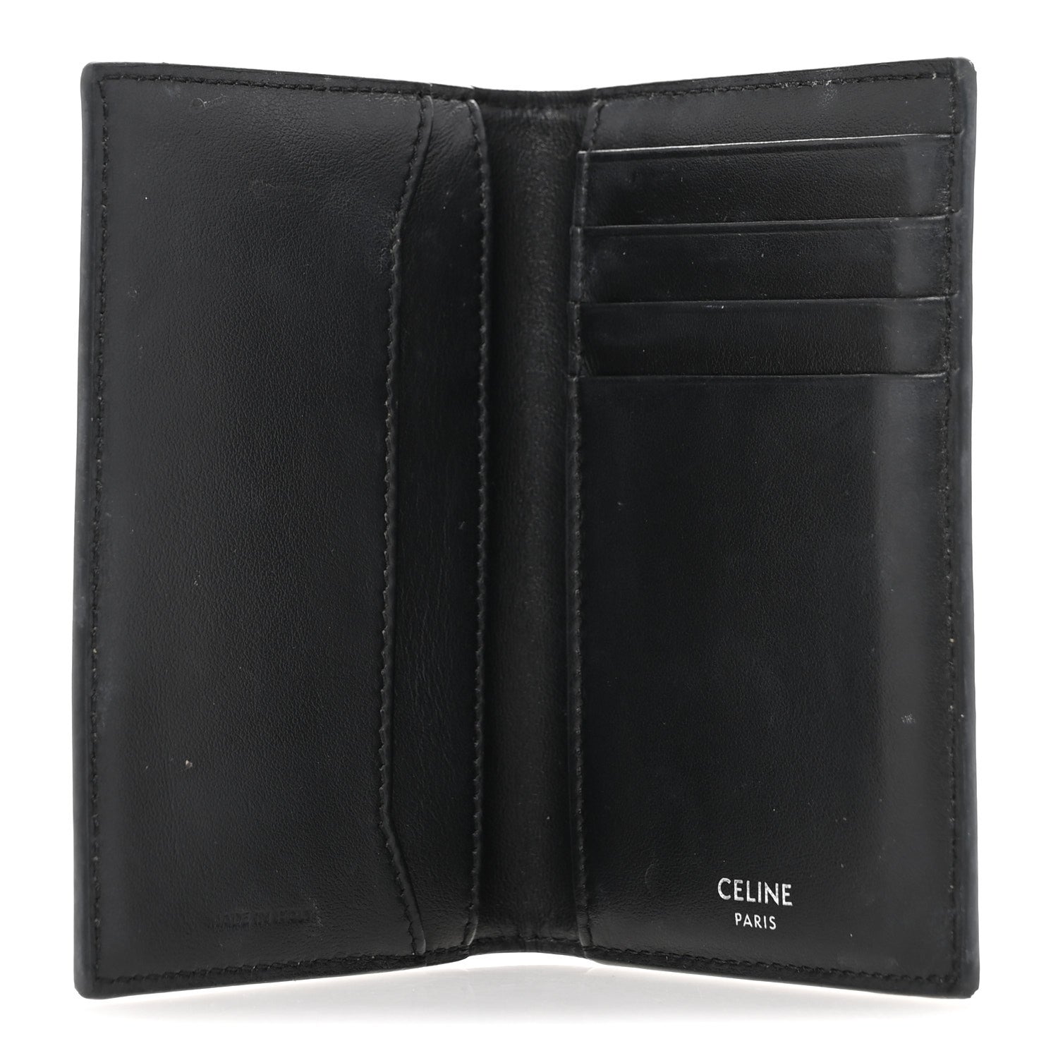 Celine Triomphe Canvas Vertical Card Holder Black White 5 of 9