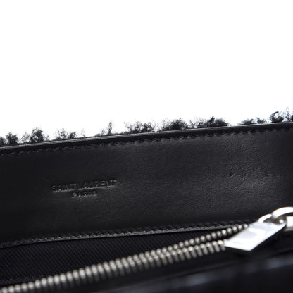 Saint Laurent Shearling Medium Loulou Shoulder Bag Black 9 of 13