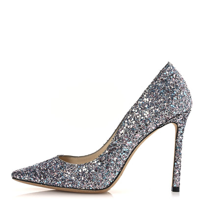 Jimmy Choo Coarse Glitter Degrade Pointy Toe Romy 100 Pumps 40 Bubblegum Multicolor 1 of 36
