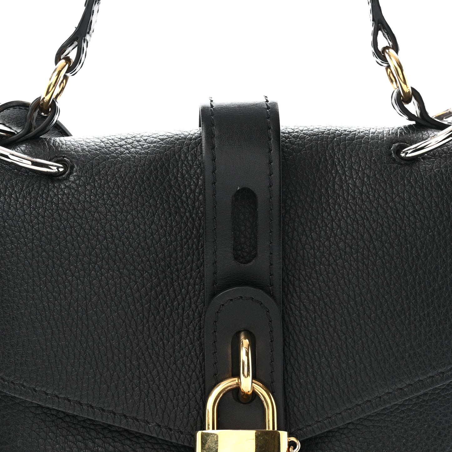 Grained Calfskin Medium Aby Day Shoulder Bag Black