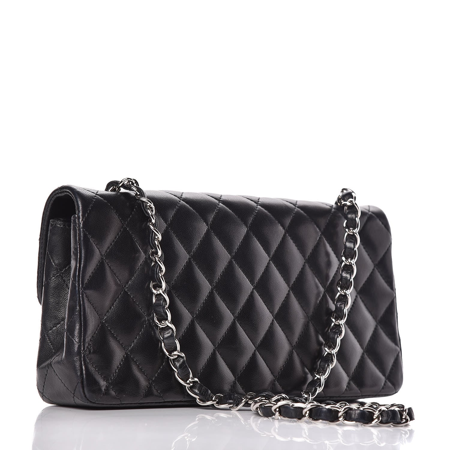 Chanel Lambskin Quilted East West Flap Black 3 of 12