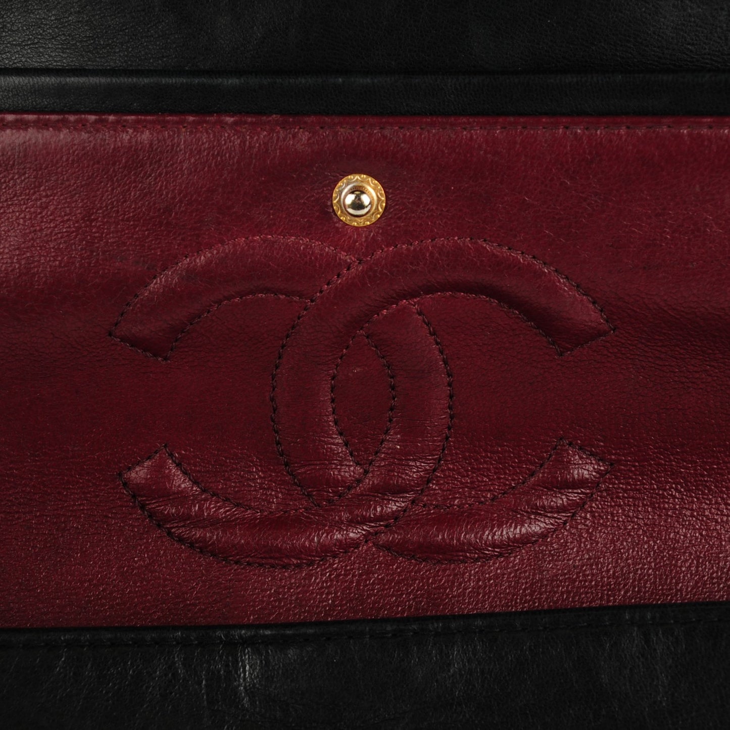 Lambskin Quilted Medium Double Flap Black