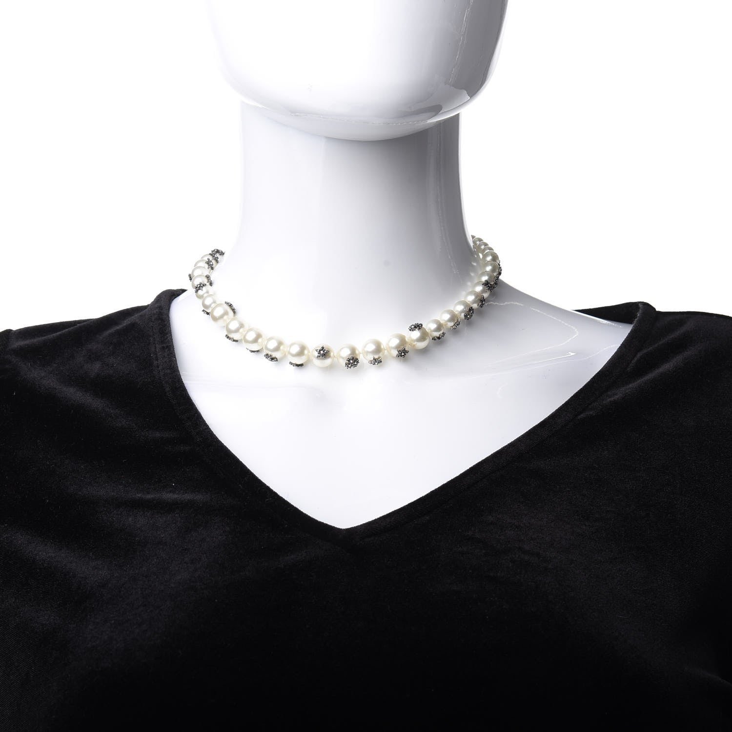 Christian Dior Pearl Crystal Star Mise En Dior Tribal Necklace 2 of 5