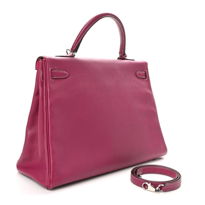 Hermes Epsom Candy Kelly Retourne 35 Tosca Rose Tyrien 3 of 10
