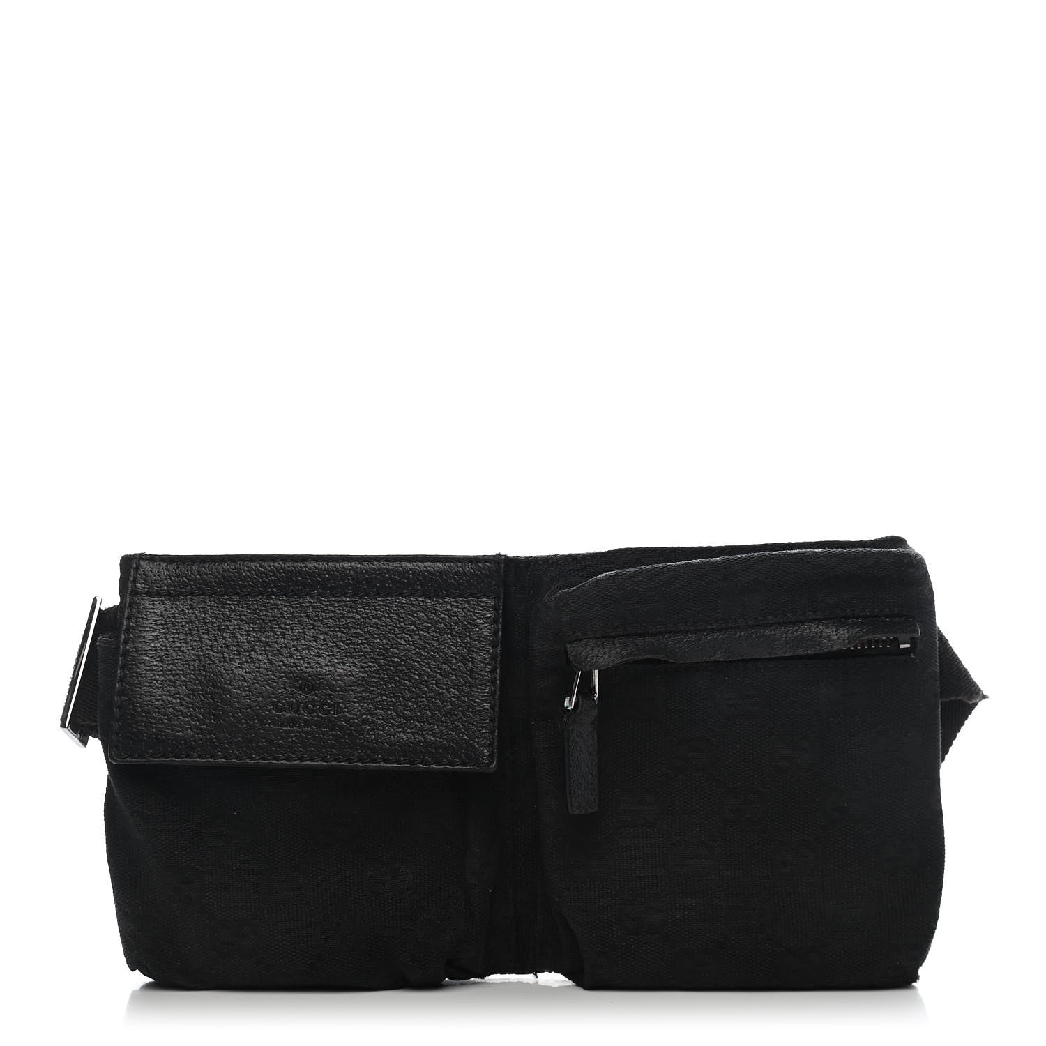 Gucci GG Monogram Double Pocket Belt Bag Black 1 of 9