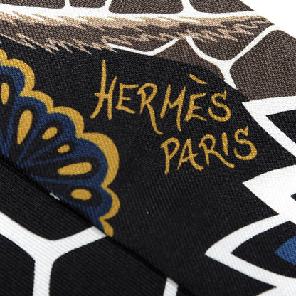 Hermes Silk Three Graces Twilly Black Gold Taupe 4 of 5