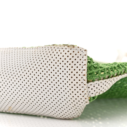 Chanel Perforated Calfskin Suede Mesh Fabric Tennis Ball Shoulder Bag Green 10 of 13