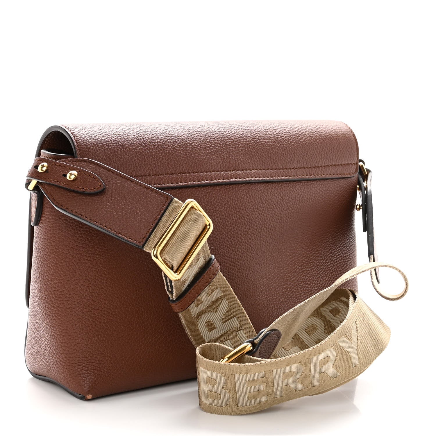 Burberry Calfskin Vintage Check Note Crossbody Bag Tan 3 of 9