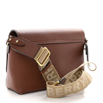 Burberry Calfskin Vintage Check Note Crossbody Bag Tan 3 of 9