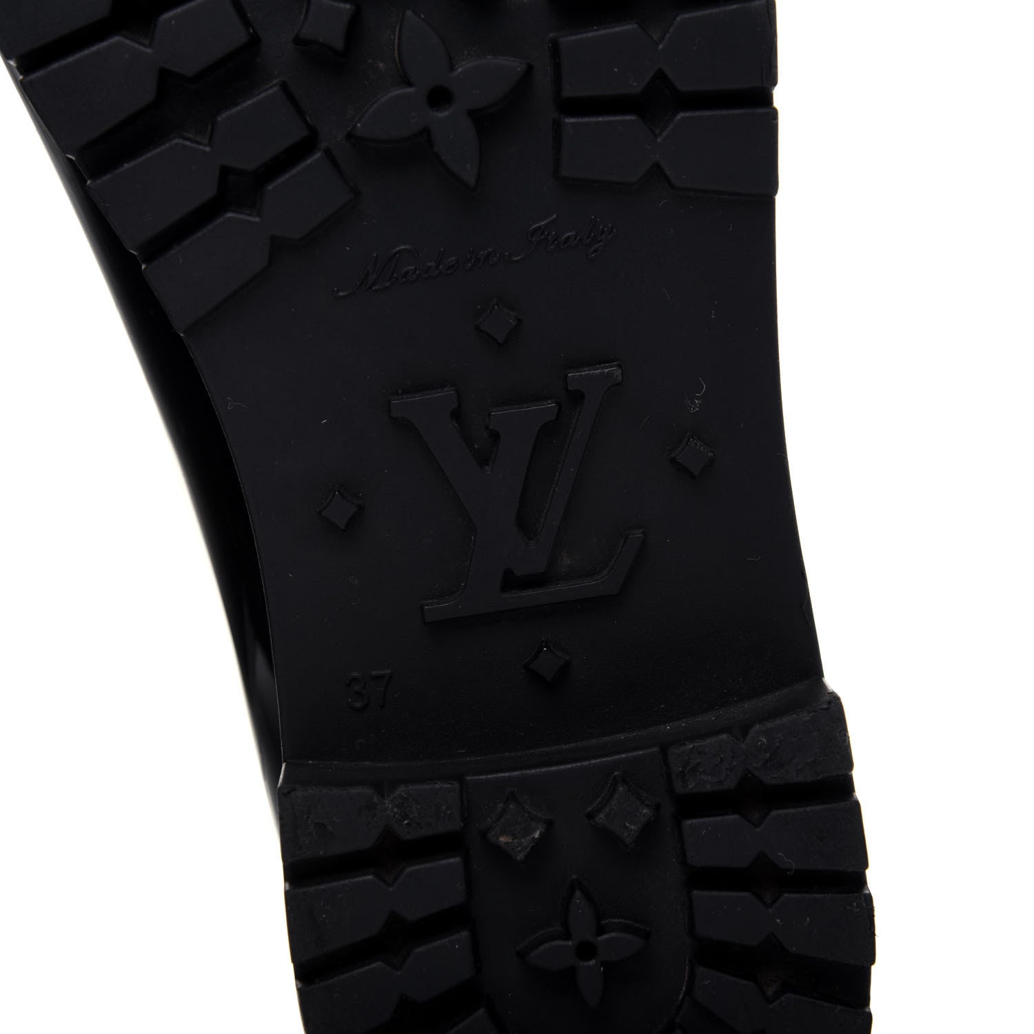 Louis Vuitton Rubber Embossed Monogram Splash Rain Boots 37 Black 6 of 12