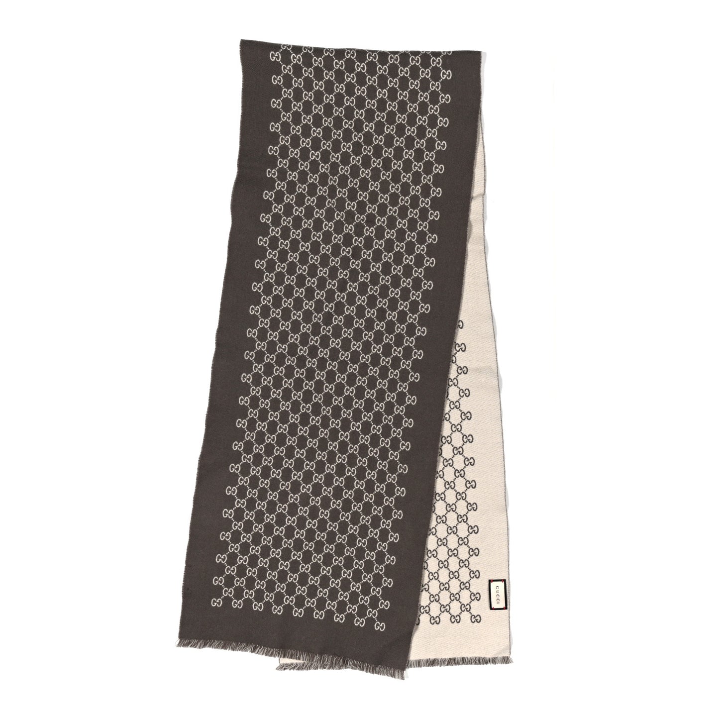 Wool GG Monogram Scarf Brown