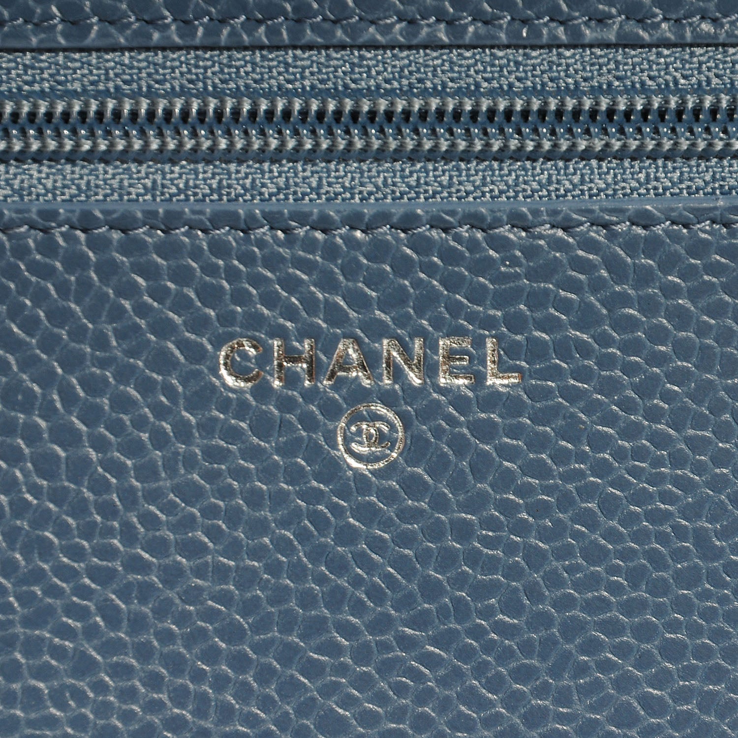 Chanel Caviar Quilted Wallet on Chain WOC Blue 7 of 7
