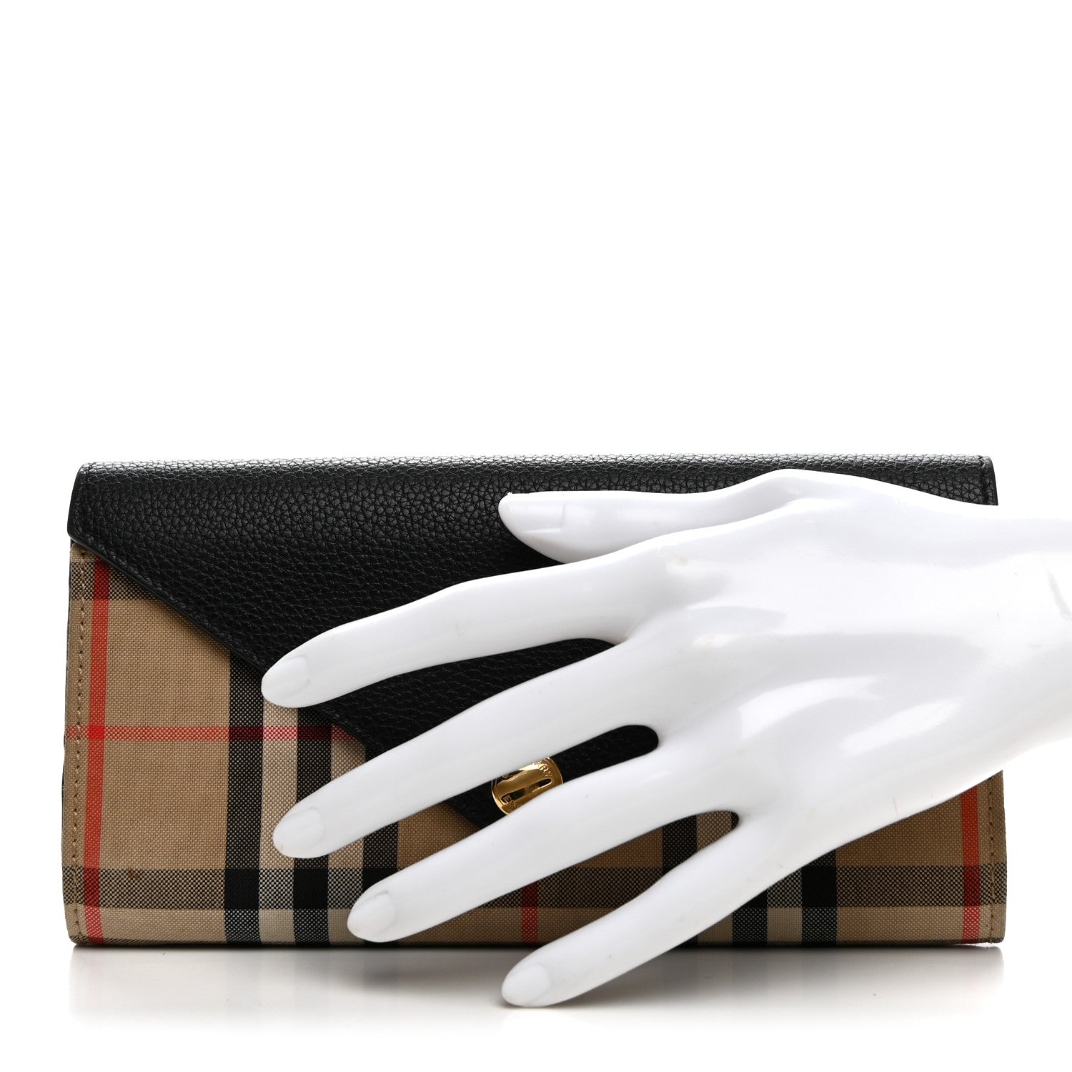 Burberry Vintage Check Grain Calfskin Halton Wallet Black 2 of 7