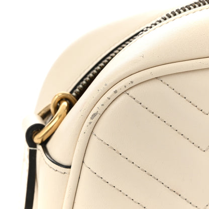Gucci Calfskin Matelasse Small GG Marmont Chain Shoulder Bag White 12 of 14