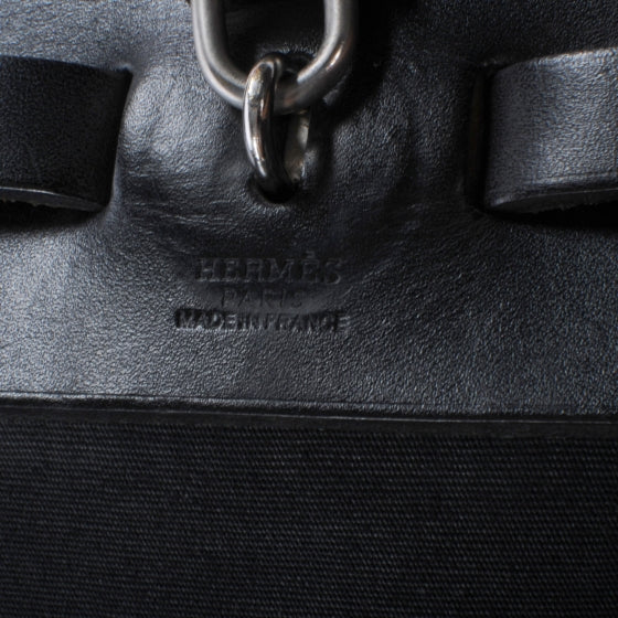 Hermes Toile Vache Calfskin Herbag 39 MM Black 7 of 8
