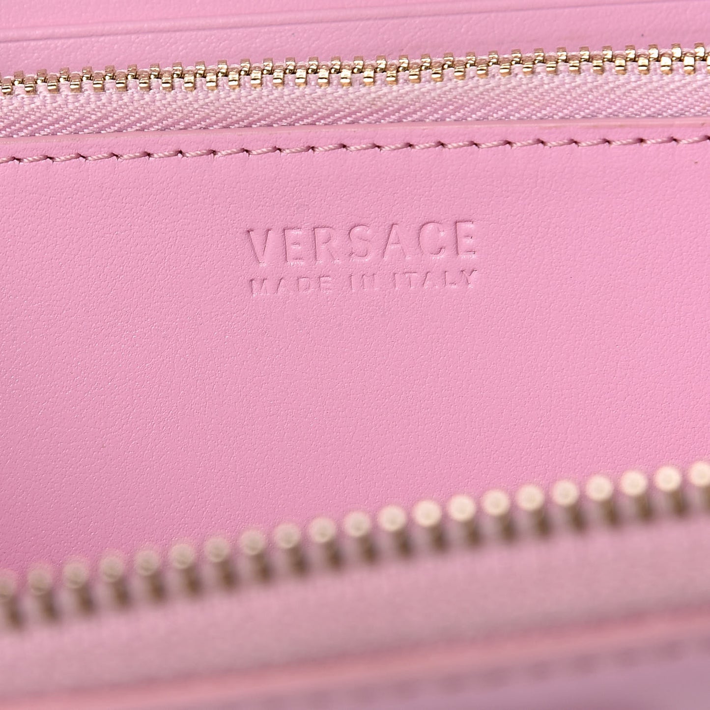 Vitello Palazzo Medusa Zip Around Wallet Pink