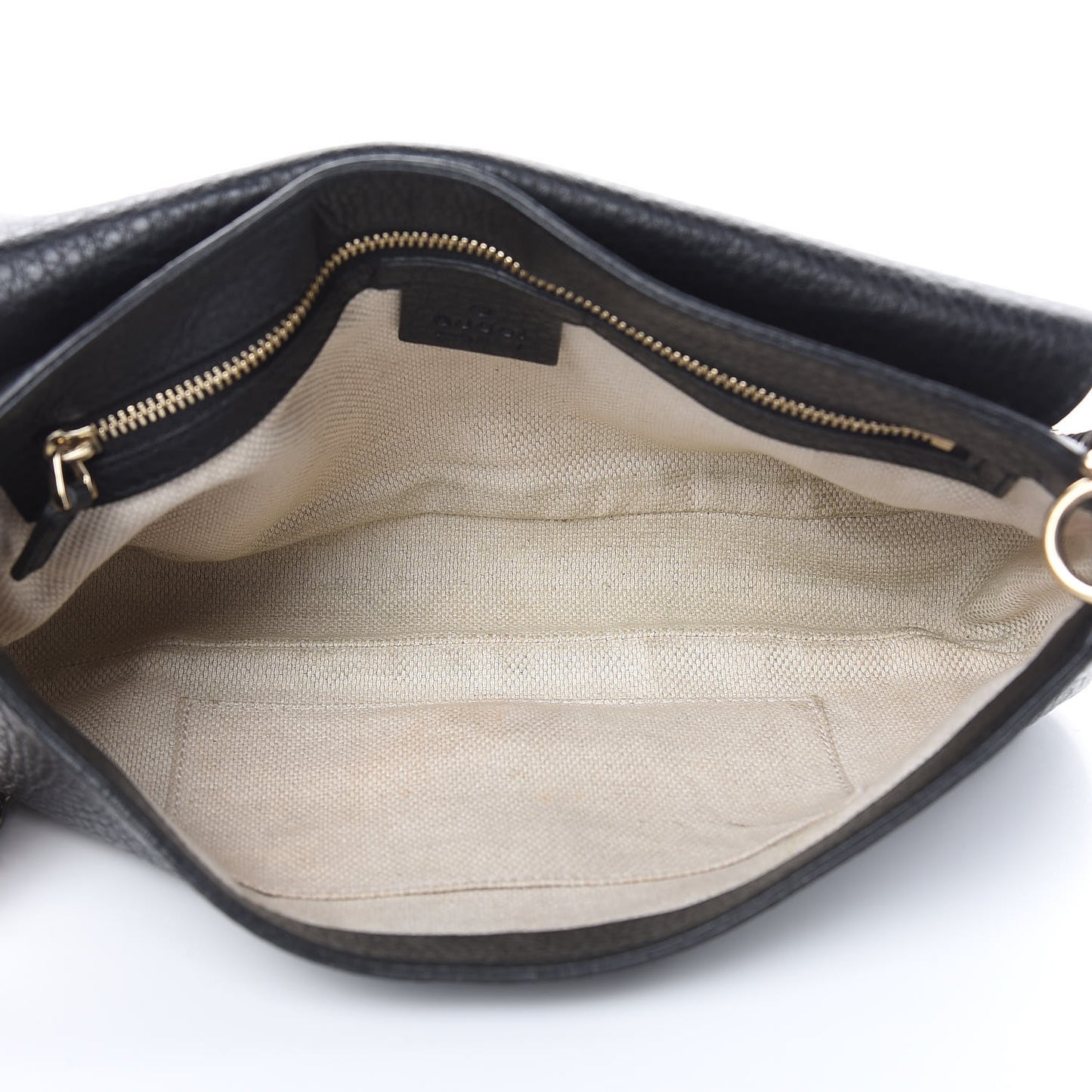 Pebbled Calfskin Medium Soho Flap Crossbody Black