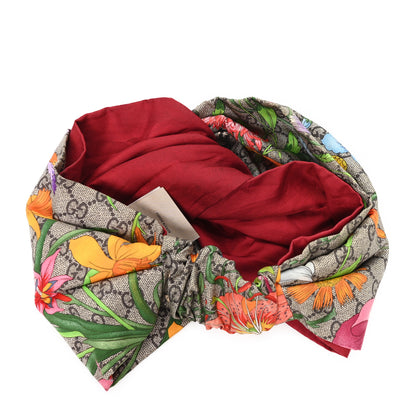 Gucci Silk Monogram Flora Print Headband M Red 3 of 6