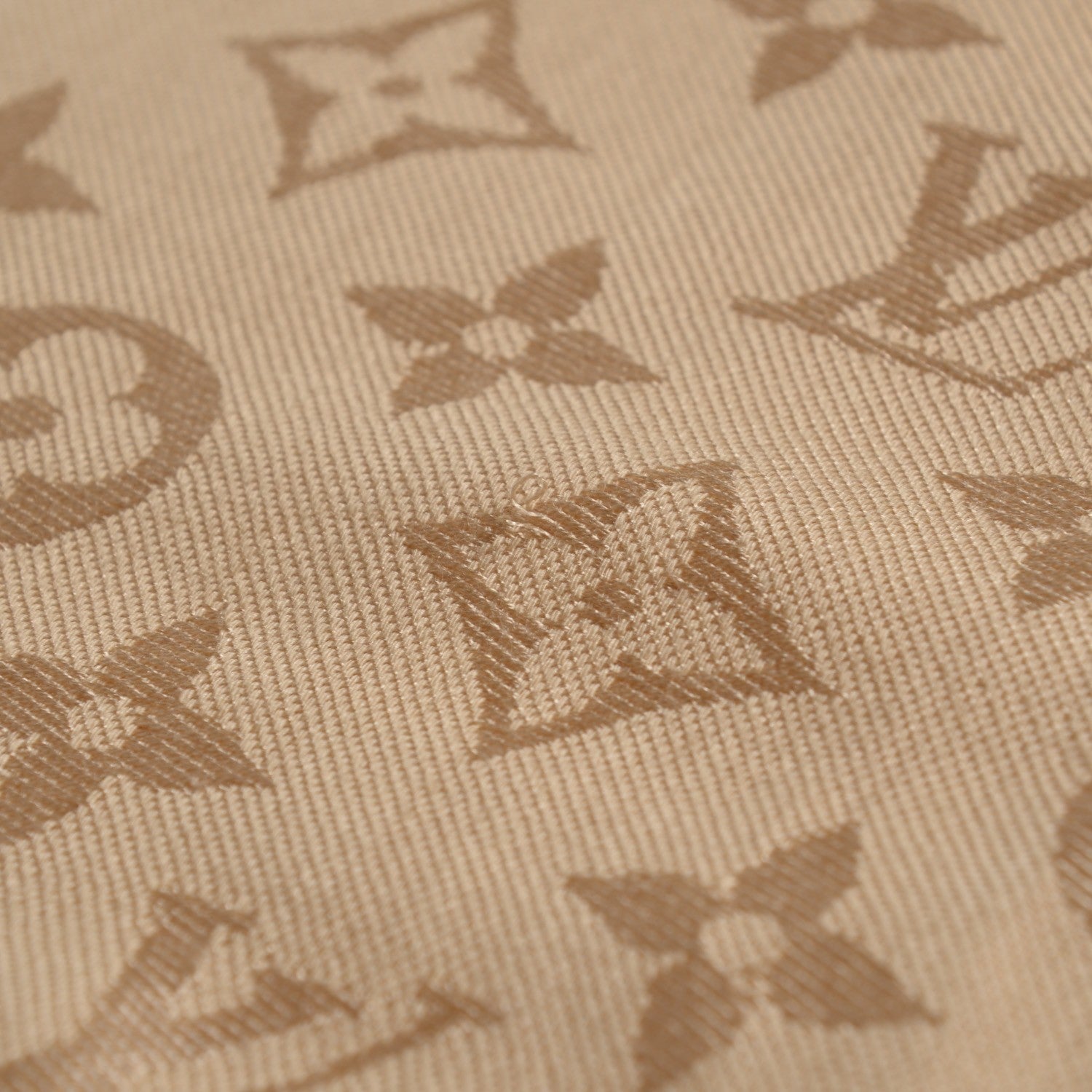 Louis Vuitton Silk Wool Monogram Shine Shawl Beige 6 of 7