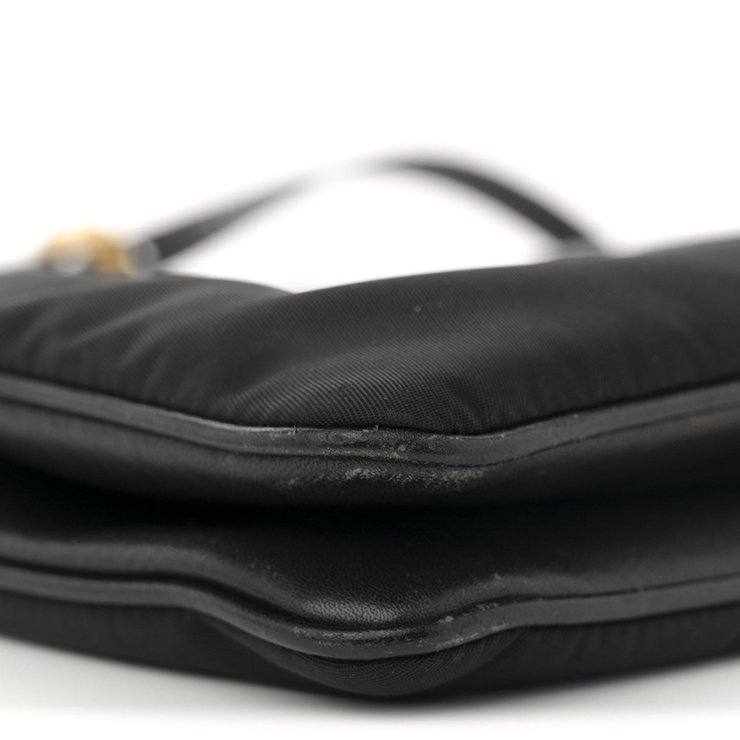 Tessuto Nylon Soft Calf Double Zip Crossbody Bag Black